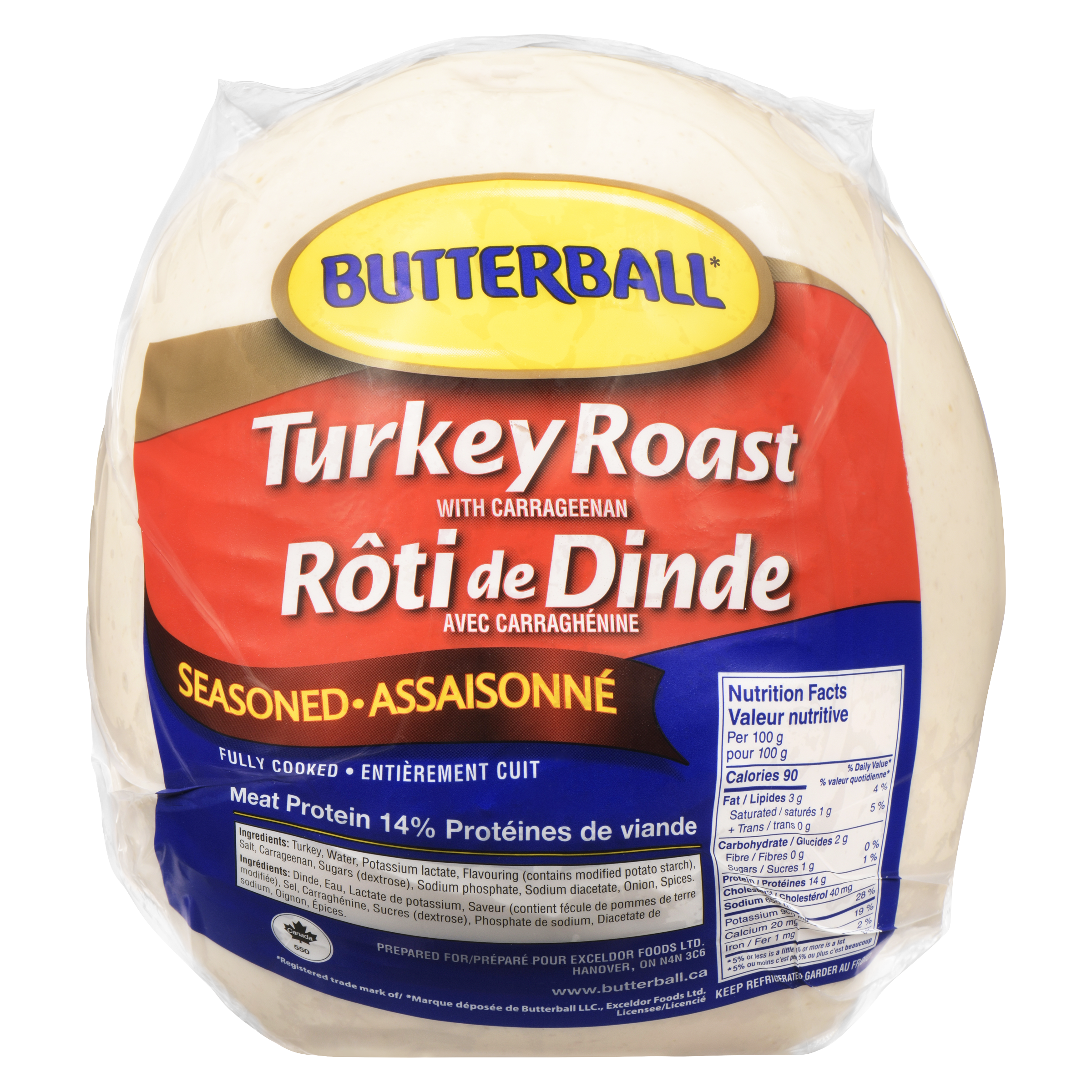 Butterball Seasoned Turkey Roast with Carrageenan in packaging